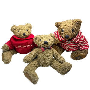 Lot 3 Vintage Giorgio Beverly Hills Collector Bears Plush Stuffed 1997 1998 READ